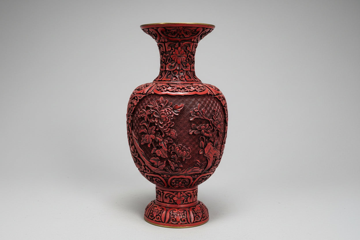 Chinese cinnabar vase