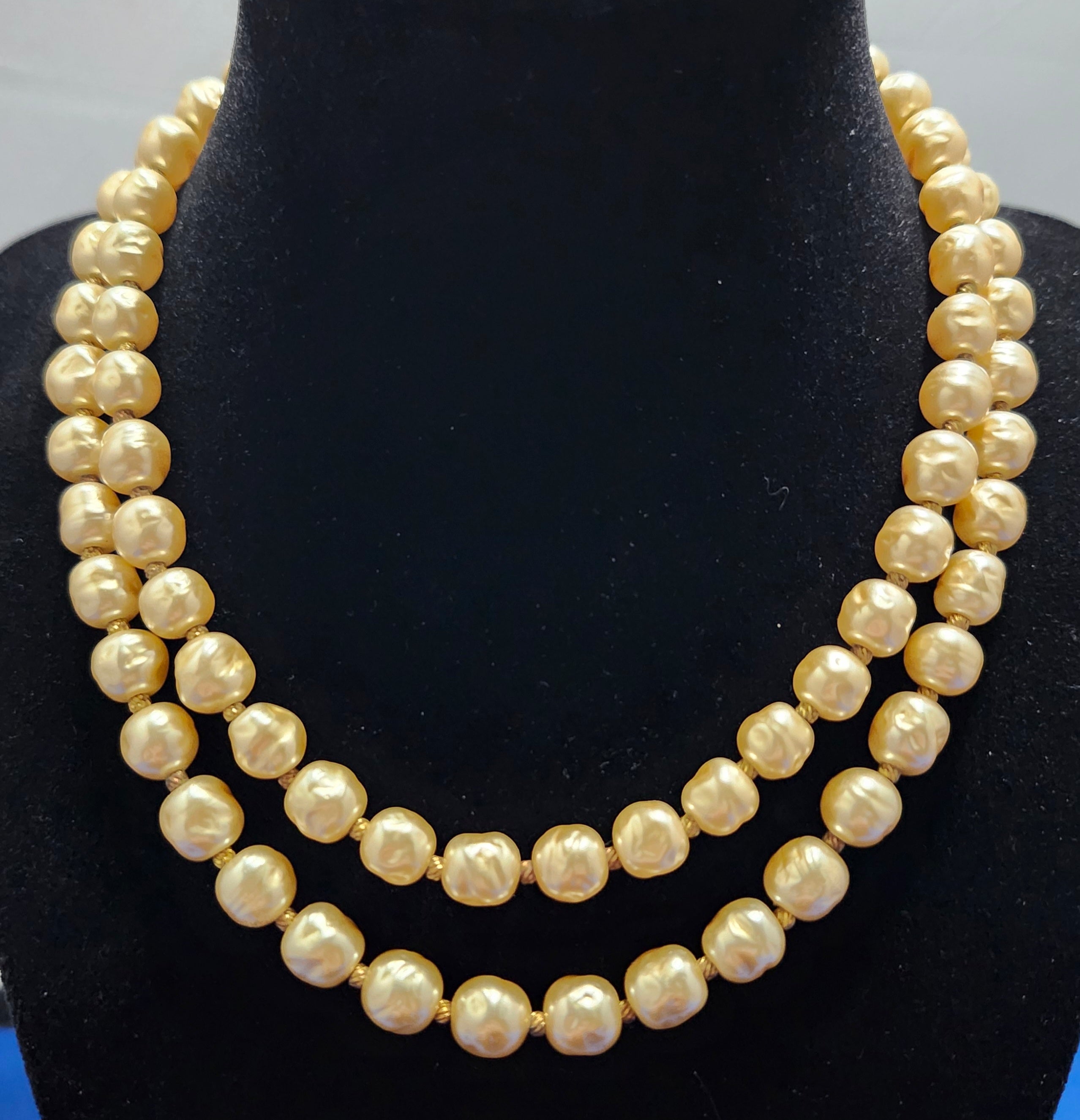 Vintage Faux Pearl Double strand necklace