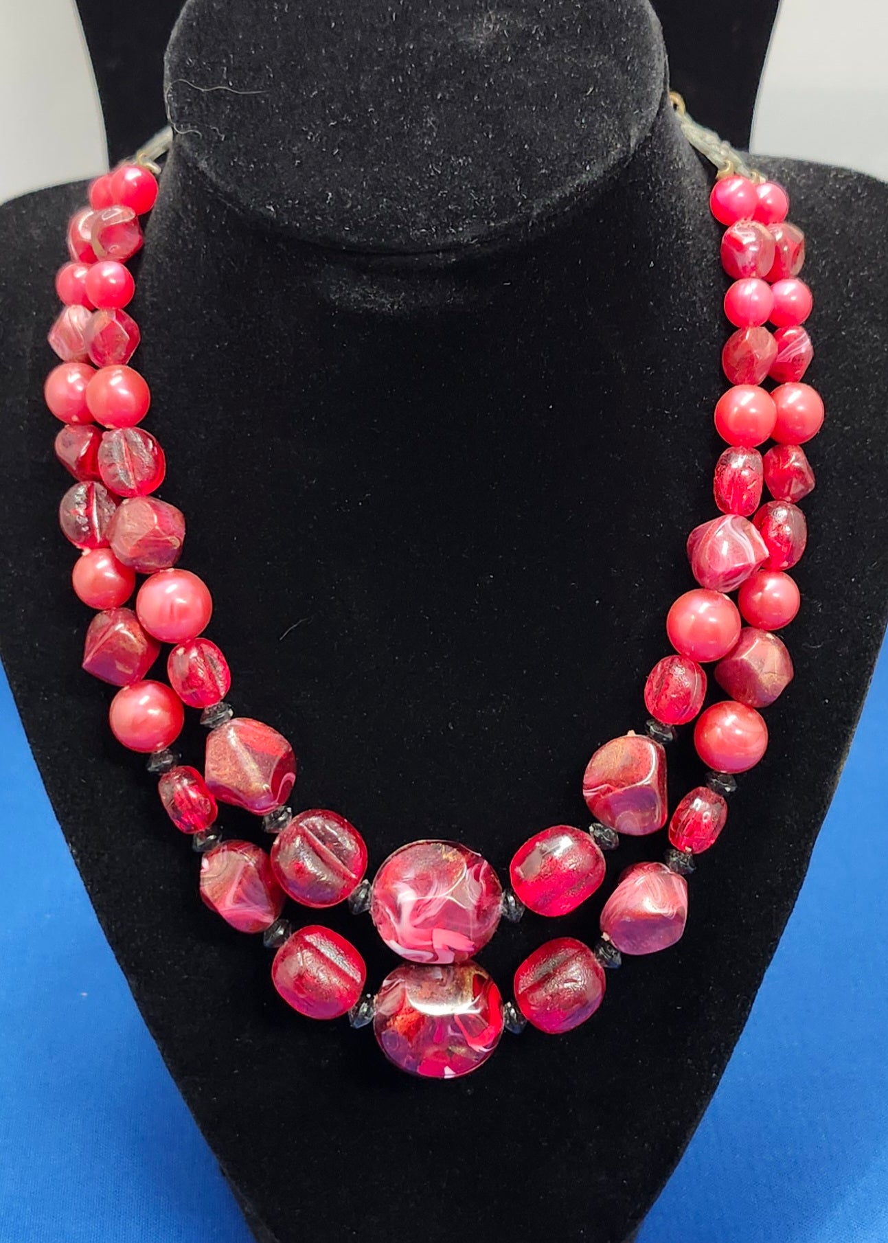 Vintage Red Bead Necklace