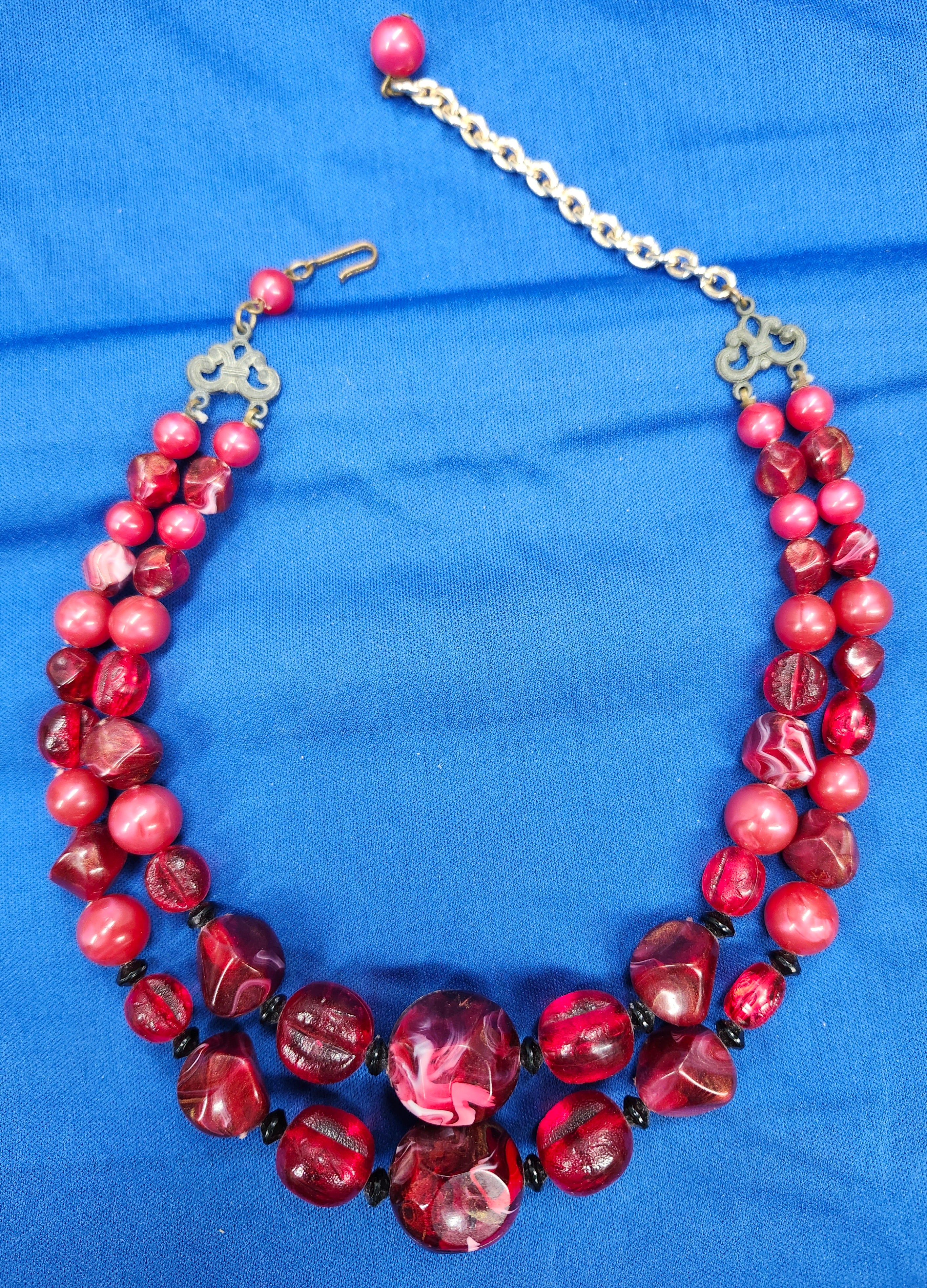 Vintage Red Bead Necklace