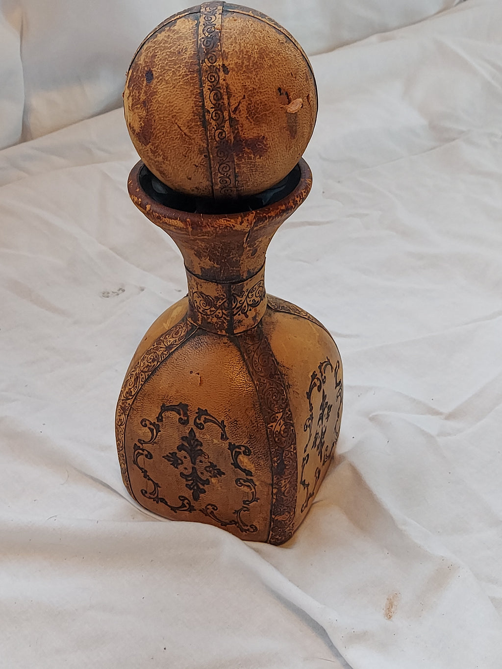 Leather wrapped decanter